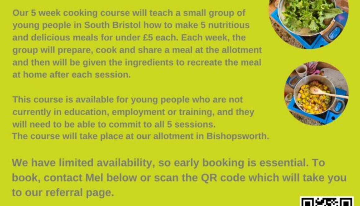 Get Growing Project – a 5-week outdoor cooking project for Young People aged 16-25 in South Bristol